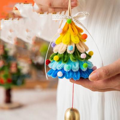 Ręcznie robiona choinka DIY Twist Stick Pluszowa Kreskówka Choinka Wiszący Pakiet Materiałów Rzemiosło Kreatywne
