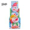 Plastic Festive Storage Bins 3Pcs Christmas Stackable Gift Box, Layered Cube Boxes with Santa Holiday Containers Snowman Reindeer, Tabletop