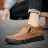 Handmade Split Leather Boots Men Shoes Comfortable Ankle Boots For Men Casual Shoes Large Size Tooling Shoes