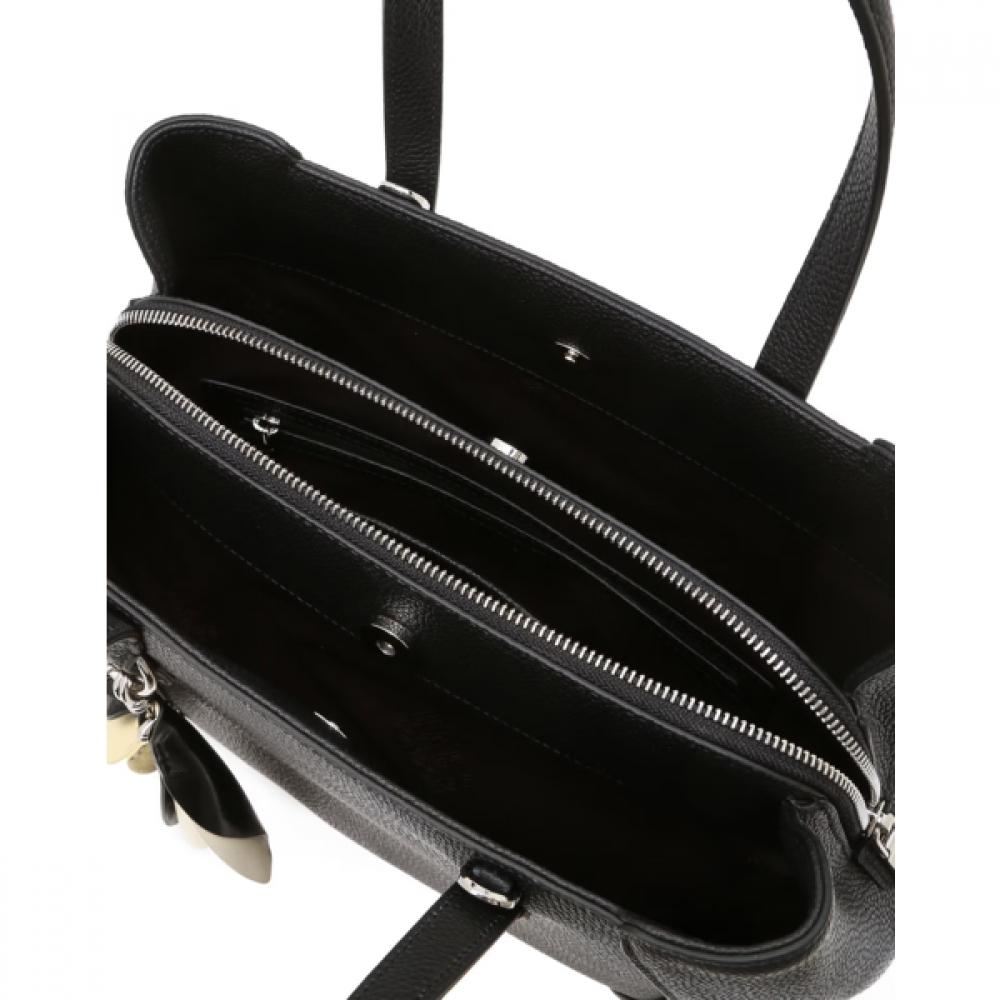 Daks Black Cowhide Flower CharM Tote Bag M Dcba6e553bk