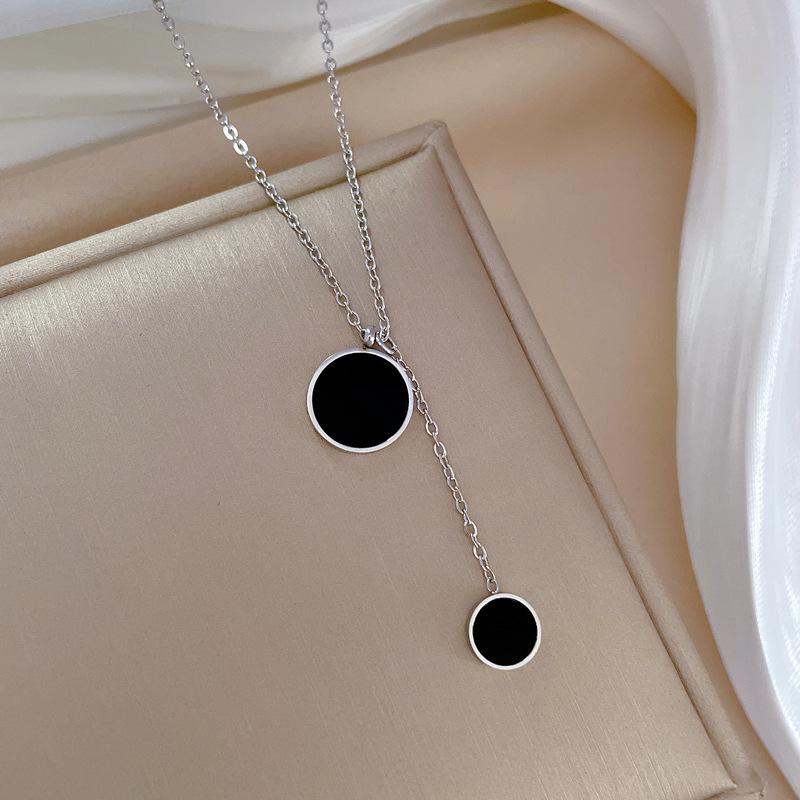 316L Stainless Steel circular pendant Necklace Women's girls new trend non-fading choker  wholesale
