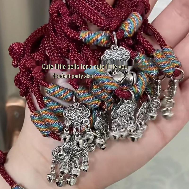 Tibetan Style Bell Safety Lock Bracelet Gift for Girlfriend or Best Friend
