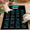 2026 Formula 1 Calendar Themed Anti-Slip Rugs - Polyester Home Decor, Suitable for Bedrooms, Living Rooms, Doorways, Studios, and Decorations