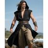 Men's Hooded Sleeveless Tunic Renaissance Robe Viking Sleeveless Vest
