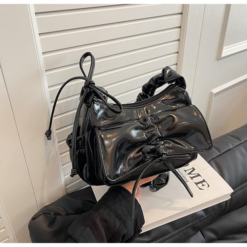 Premium-Tasche Damen neue Mode plissierte Schleife Achseltasche vielseitige Schultertasche