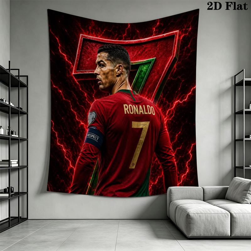 C Ronaldo Wall Tapestry Aesthetic Wall Hanging Printed Fabric Blanket Decorative Tapestries for Bedroom Living Room Home Decor