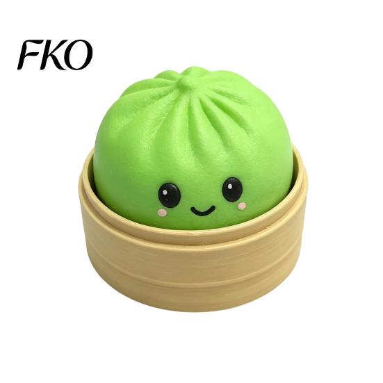 Portable Stress Reliever Press Button Keychain, Steamed Bun Decompression Toy with Smiling Face Pattern, Fidget Keychain Slow Rebound Feel Mini