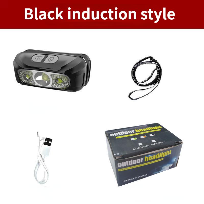 Mini USB Rechargeable Sensor Headlamp Fishing Camping Flashlight LED Torch Headlight Front Lantern Night Running Small Headlight