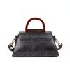 Johnature Luxury Handbags Women Bags Retro Genuine Leather Solid Color Lady Shoulder Bags Leisure Cowhide Messenger Bag
