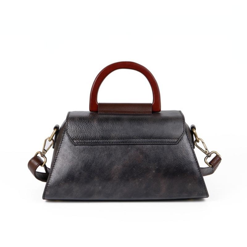 Johnature Luxury Handbags Women Bags Retro Genuine Leather Solid Color Lady Shoulder Bags Leisure Cowhide Messenger Bag