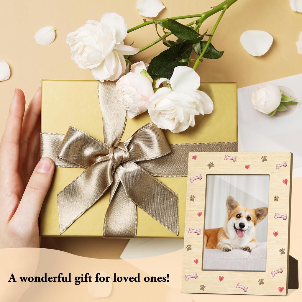 Pet Picture Frame, 4x6 Wood Photo Frame, Gift for Pet Lover Owner, Picture Photo Frames for Desk Decor, Memorial Cat Dog Keepsake -52