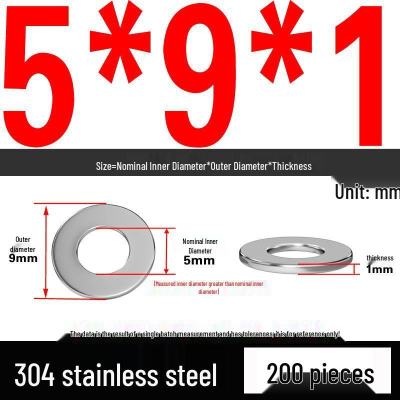 Thickened 304 Stainless Steel Flat Washer Spacer (M2-M36)
