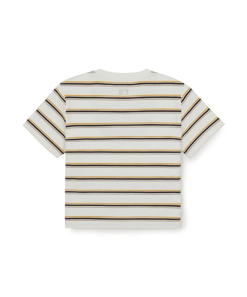 Emelbi Women'S Sporty Striped Crop Short Sleeve T-Shirt Ny (D.Ivory)