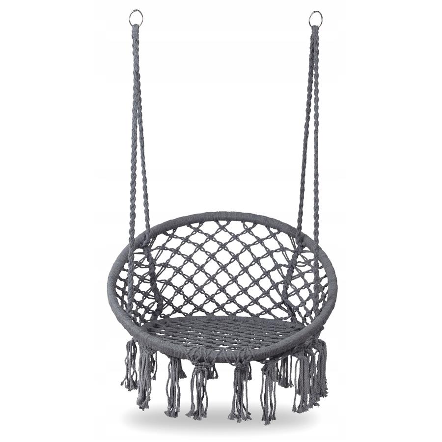 Stork's Nest Swing Hanging Chair Garden Boho for Home Garden 120cm - gray