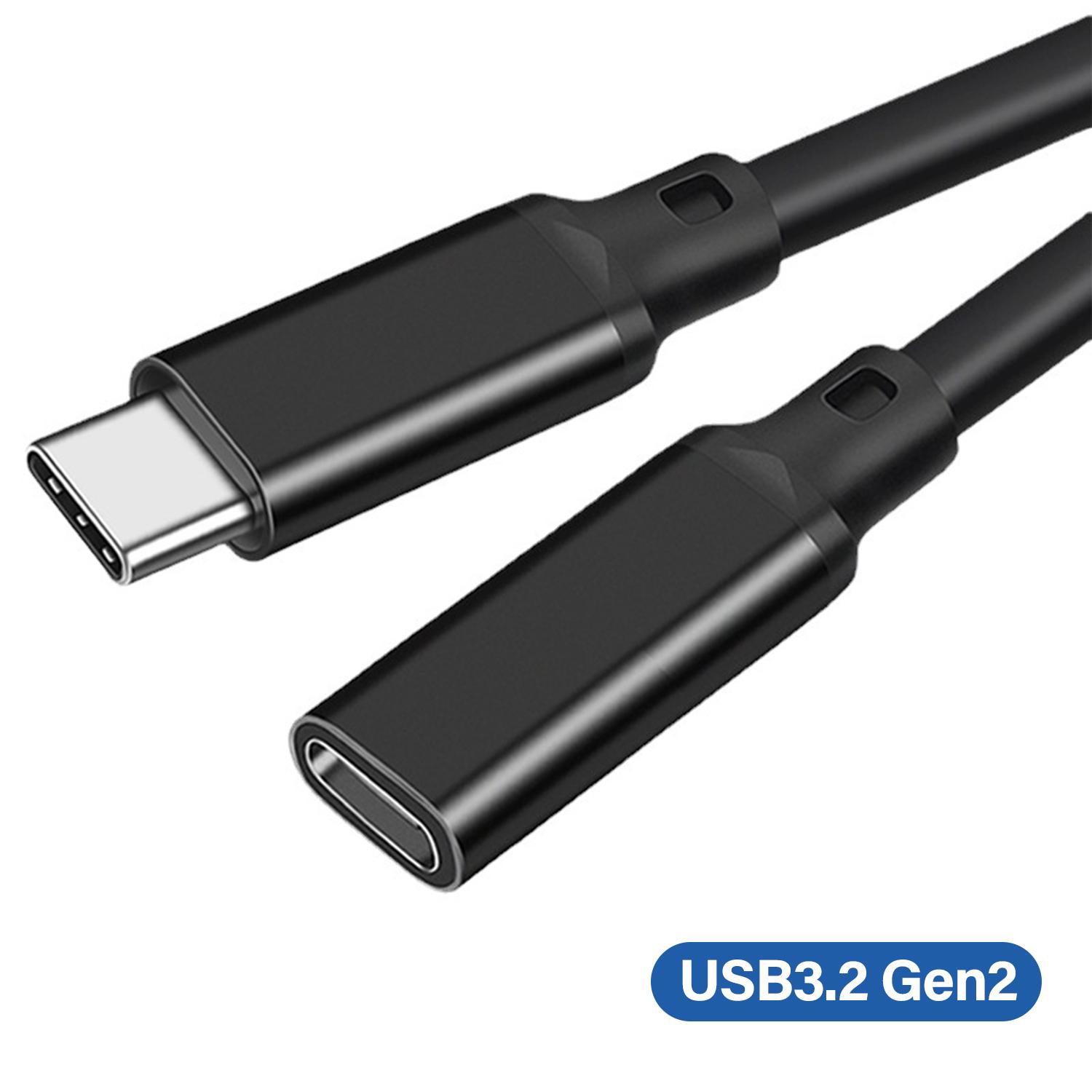 

USB 3.2 Type C Extension Cable USB C to Type-c Male TO Female Extender Data Cable 4K PD100W Fast Charging USB-C Charge Cord Wire 0.15m чёрный