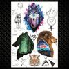 Night Forest Werewolf Tattoos For Men Women DIY Realistic Temporary Tattoos Geometric Fake Wolf Scorpion Tatoo Paper Stickers