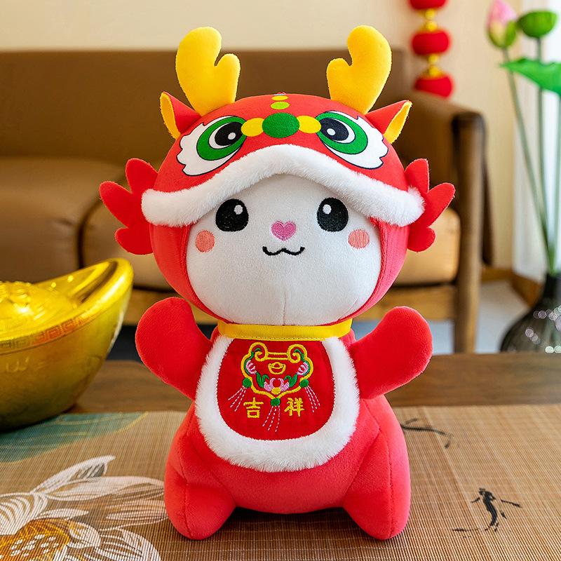 Year of the Snake Mascot Doll Plush Toy Dragon Zodiac Year of the Snake Doll New Year's Gift