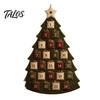 DIY Fabric Advent Calendar Quilted Tree Kit, 24 Pocket Christmas Sewing Patchwork Kit Handmade Craft for Adults, Holiday Home Wall Door Decor