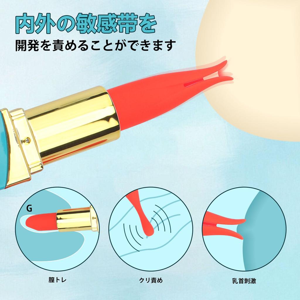 PENGBOSW Vibrator for Quiet Vibration 2 Interchangeable Small Interchangeable Head Lipstick Powerful USB Heating Toy for Adult Goods Women, [10 Modes]