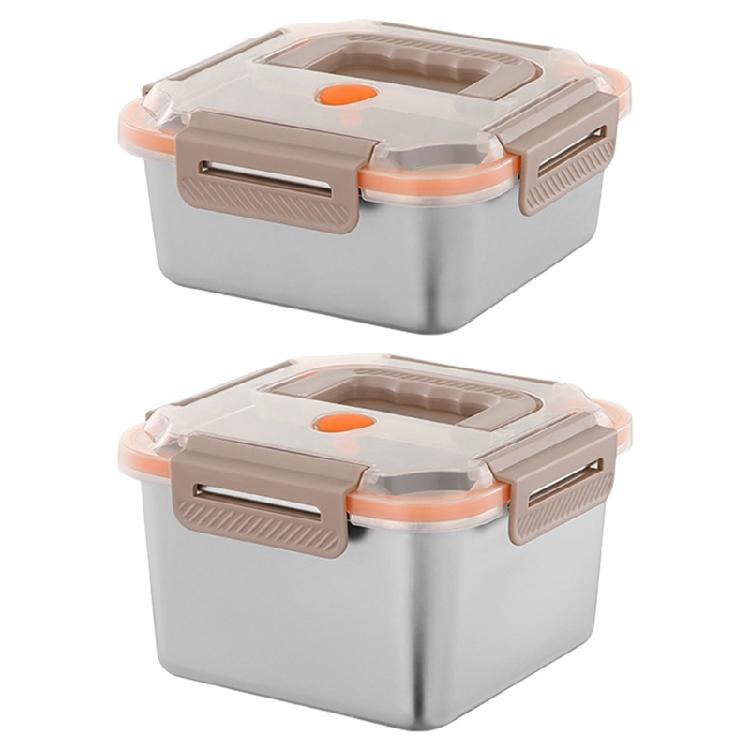 Stainless Steel Food Container with Secure Lid Large Capacity Lunch Box Meal Preparation Case Crisper for Daily Use