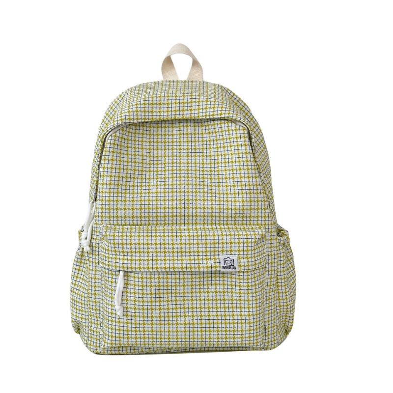 Casual small fresh plaid schoolbag female college student lightweight backpack versatile schoolbag