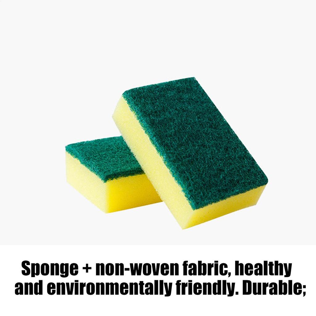 Sponges for Dishes Household Scrubbing Sponges for Kitchen Reusable Scrubber Brush Pads Cleaning Supplies for Pots Pans Cookware
