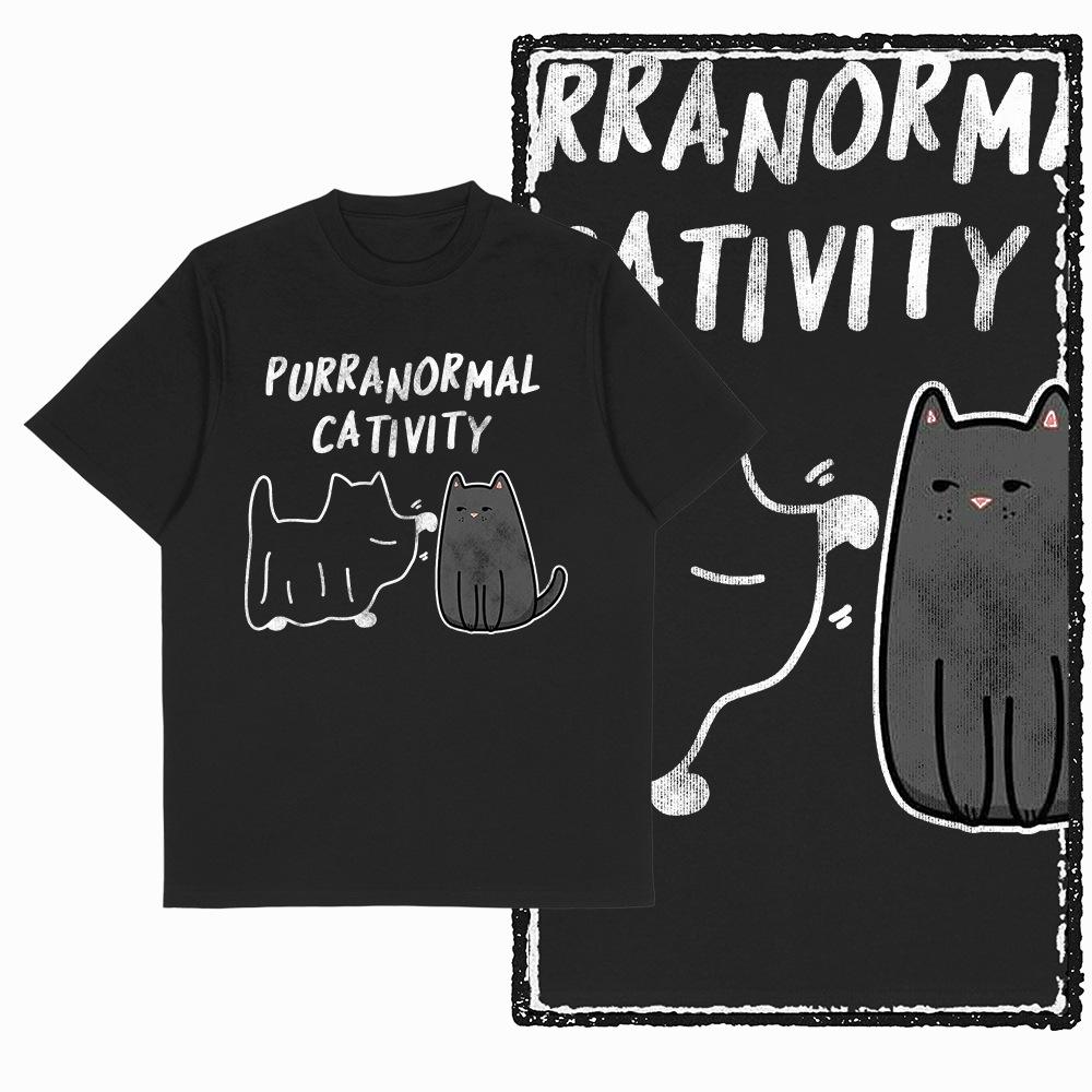 Retro Cat Print Unisex T Shirt Black Cool Big Size Cotton Graphic tshirt For Unisex Unique Casual Vintage Unisex Tshirt Tee Shirt G55