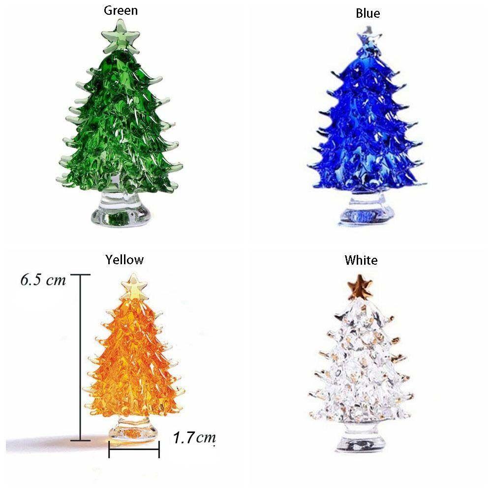 3D Crystal Tree Figurine Exquisite Tree Statue Light Luxury Christmas Tree Miniature Garden