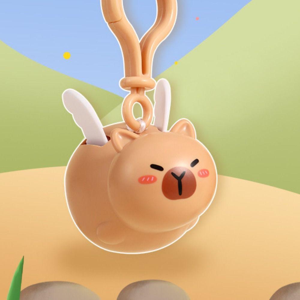 Kapibara Flying Capybara Keychain Kawaii Pull String Capibara Keyring  Bag Hanging