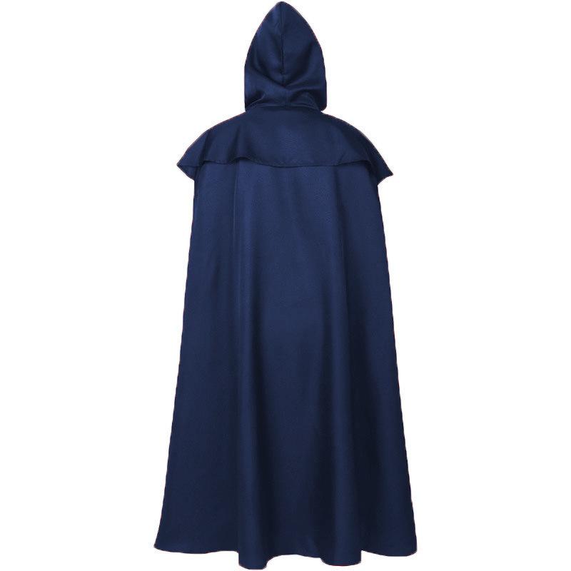 Nouveau Manteau à Capuche Long Rouge Gothique Printemps et Automne pour Hommes et Femmes, Bleu/Vert Médiéval Vintage Vêtement COS Cape Unisexe