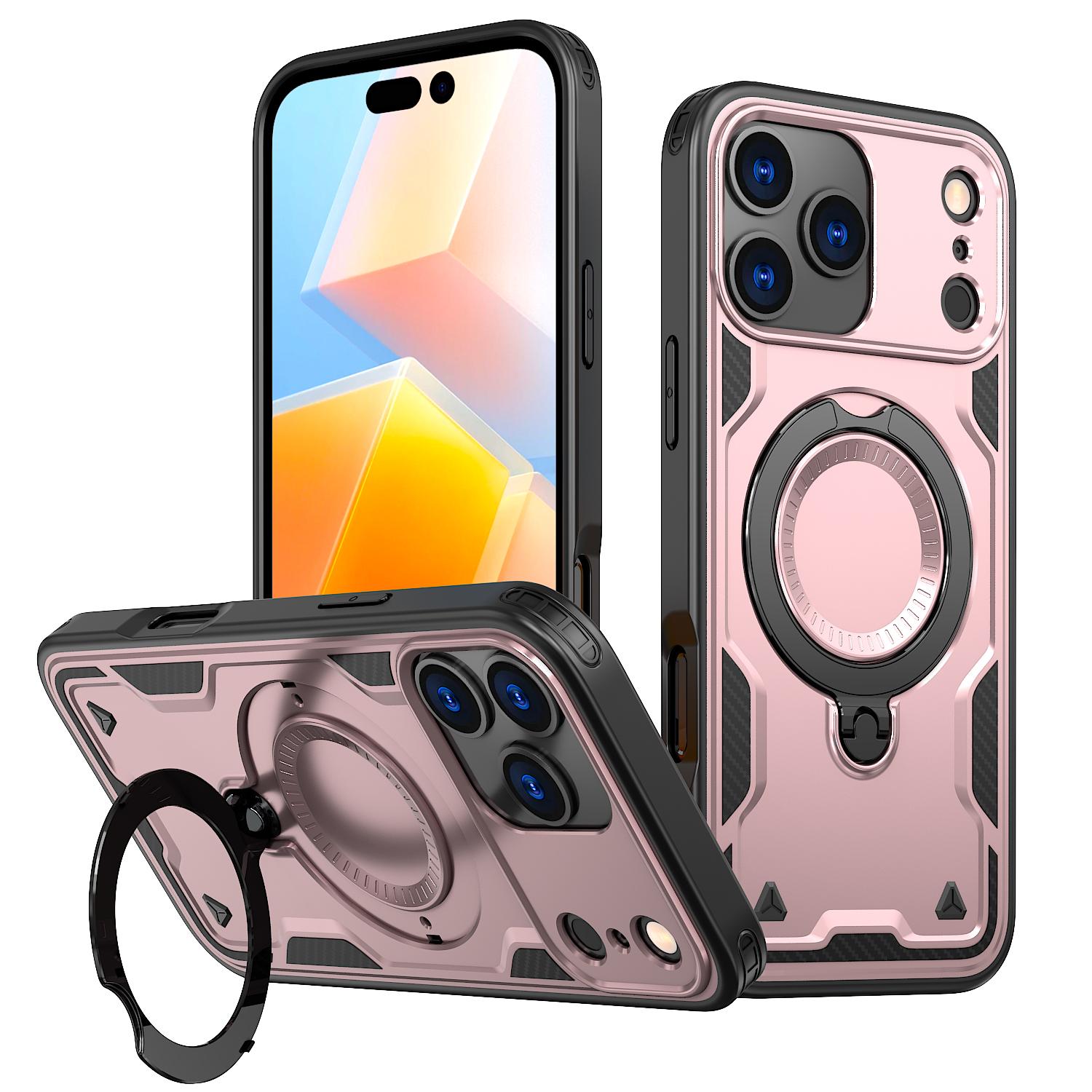 

For IPhone 17 16 15 14 13 12 11 Pro Max Air XR Plus 16e Plastic Hard Shell Rotating Ring Holder Magnetic Charging Phone Case iPhone Air золотистий