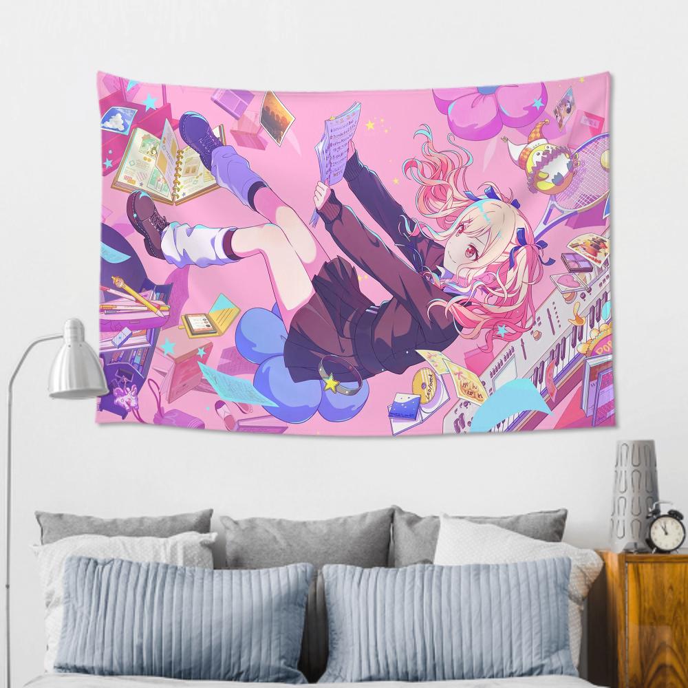 Tenma Saki Animation Game PProject SSekai Tapestry Room Decor Wall Cloth Party Hanging Background Room Decor Baby Room
