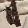 Used Cro-2196 Crocodile Watch Strap Brown (lug Width 18 Mm - Buckle Width 16 Mm)