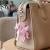Bag Charm Keychain Pendant Heart-Shaped Metal Lobster Clasp Smooth Open Close 3D Printed Pink Pearlescent Unicorn