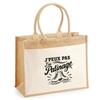 Jute Tote Bag with Pocket I Can't I Have Skating I Can't Minimalist | Jute and Cotton Canvas 21 L Flat Bottom Handles 65 Cm