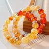 Vintage 10mm Honigmilch-Abdeckung Natürliches Gelbes Turmkristall Chalcedon Armband Armband