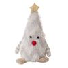Light-up Plush Christmas Tree Doll Decoration Stuffed Fluffy Xmas Tree Shaped Gnome Elf Ornament with Glitter Star Topper for Hotel Mall Window Decor