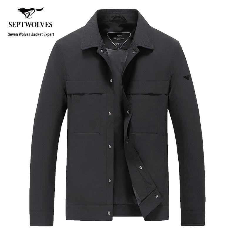 Septwolves Men s Seersucker Texture Lapel Jacket 2XL