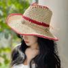 Foreign Trade Export Woven Eaves Color Matching Fresh Panama Jazz Top Hat Women'S Summer Sunshade Beach Straw Hat Korea