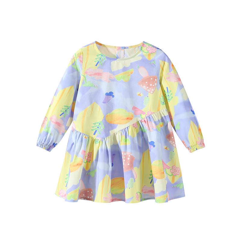Classic Teddy Girl s Long Sleeve Floral Cotton Dress 130