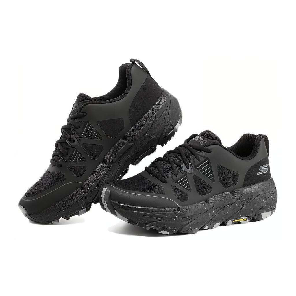 Skechers Star Pace Men Black Low Top Running Shoes Thick Sole Cushion Waterproof 220592C-BBK