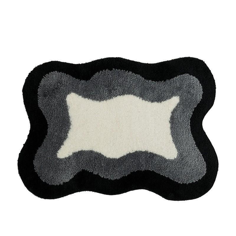 Tappeto Antiscivolo in Imitazione Cashmere dalla Forma Irregolare per Bagno e Ingresso