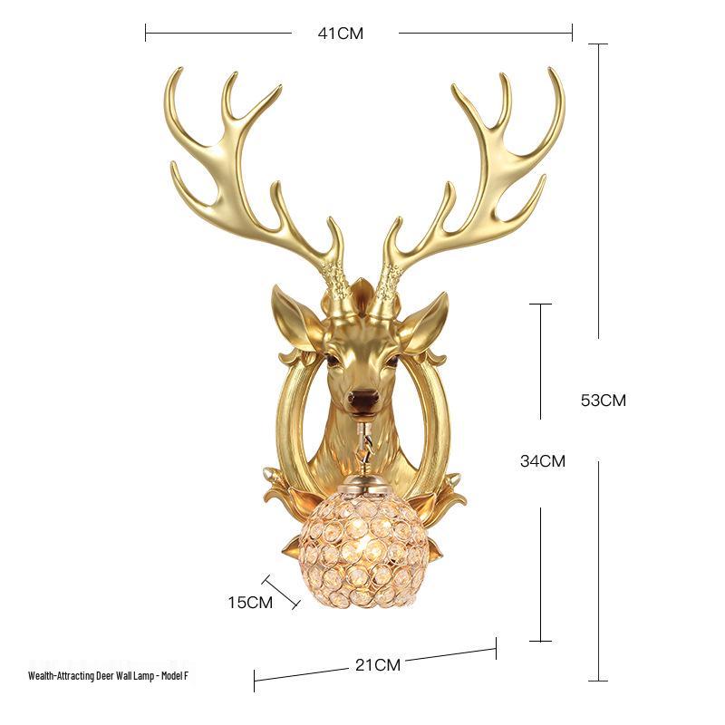 Deer Antler Wall Lamp: European Creative Lighting for Living Room, TV Background, or Bedside Décor