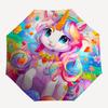 1pc Unicorn Balloon Automatic Opening Folding Umbrella with Flower Decoration, Outdoor Festival Gift for Fans, Travelers, Daily Use.R070