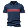TrendHub Herren V-Ausschnitt Gestreiftes Poloshirt Atmungsaktives Slim Fit Poloshirts für Herren Leichtes Lässiges Sportliches Polo