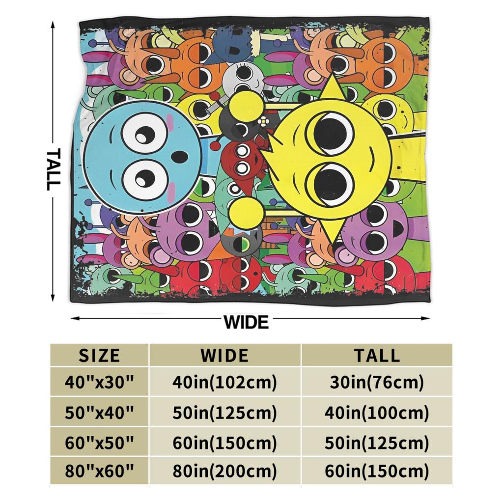 Sprunki Team Funny Games Blanket  Flannel Funny Breathable Throw Blankets for Chair Covering Sofa Summer