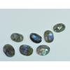 Natural Checker Cut Labradorite Flat Back Oval Cabochon Gemstone 7 Pcs Lot C-1799