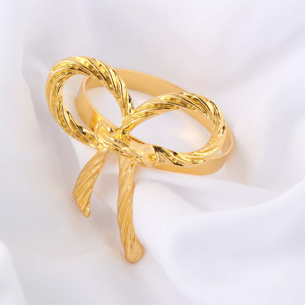 6 Pieces Elegant Bow Knot Napkin Rings Sturdy Tissue Ring Metal Napkin Holder  Festive Occasions
