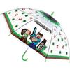 Character Vinyl Umbrella MINECRAFT Glass 55cm Rib Automatic Opening Cute Kids Umbrella for Boys and Girls Rain Umbrella for School Authentic Minecraft