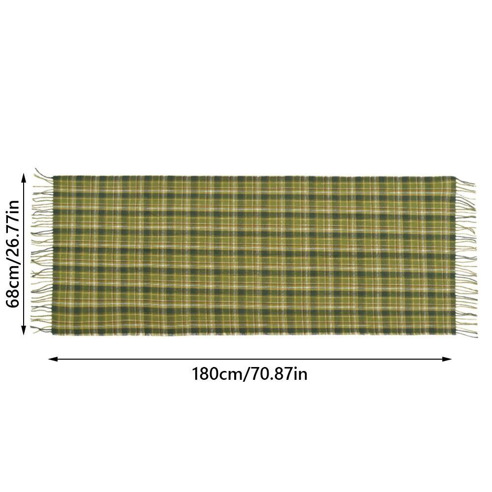 180*68cm Imitation Cashmere Scarf Vintage Plaid Printed Mujer Foulard Blanket  Autumn Winter Warm